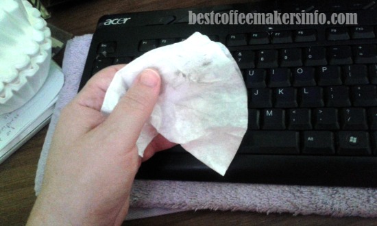 using coffee filters for cleaning