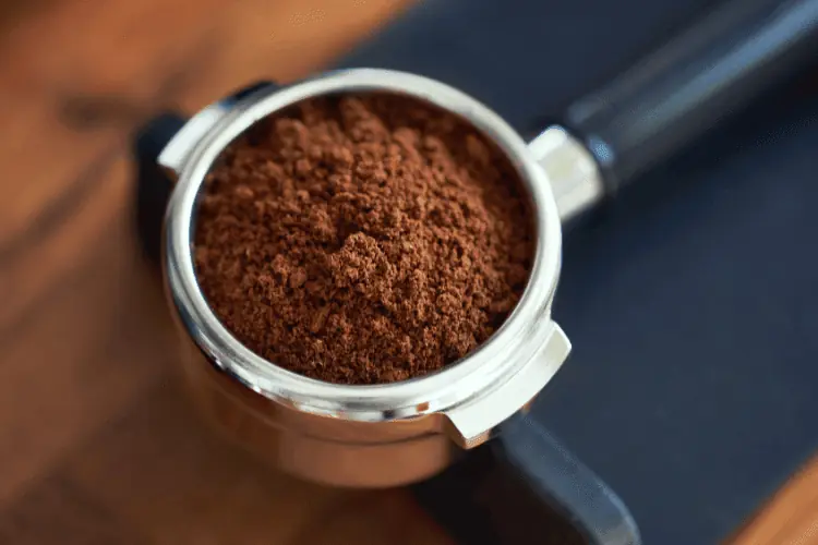 Coffee Grounds in Portafilter
