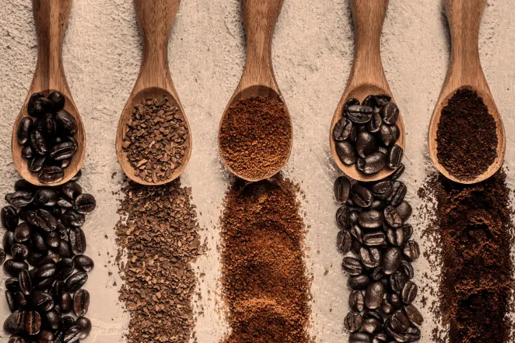 Coffee Types in Wooden Spoons 